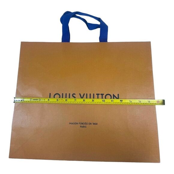 Louis Vuitton Designer Shopping Bag Tote Gift Fabric Blue Handles Large 15x13 - Picture 4 of 5